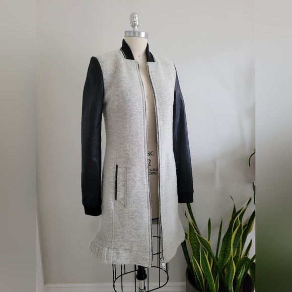 LAMARQUE leather and wool coat - Picture 5 of 13